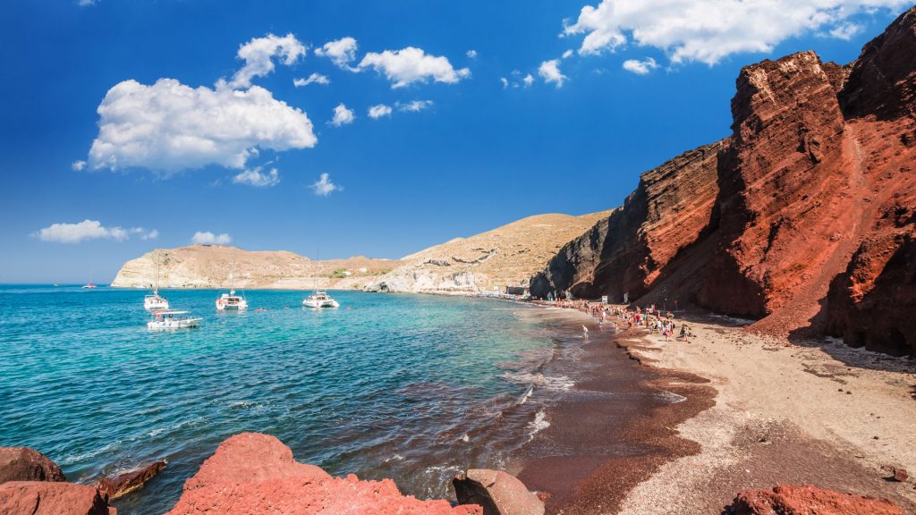 Archaeological Bus Tour to Akrotiri Excavations and the Red Beach